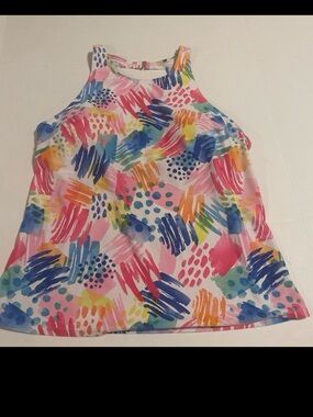 Holipick swimsuit top XL Tropical Halter Tank Top - Multicolor Tummy Conto